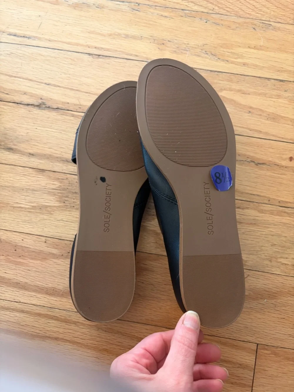 Sole Society Black Leather Open-Toe Mules - Picture 5 of 5